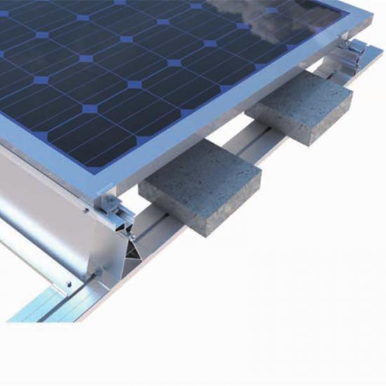 flat roof mounted solar panels